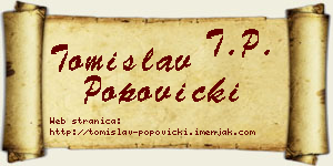 Tomislav Popovicki vizit kartica